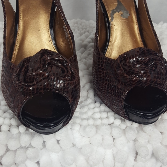 Kelly & Katie Sling Back Heels Blood Red Sz 7 - Picture 4 of 6